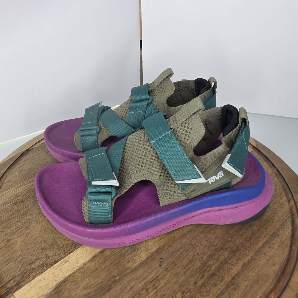 Teva Aventrail Trail Running Sandals Women's Size 7.5 Burnt Olive Vivid Violet